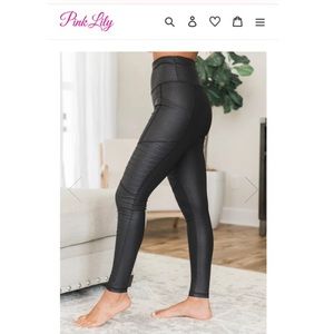 Runaway Hearts Black Moto Leggings